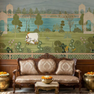 Shahi Sarovar Vatika – Indian Pichwai Wall Mural