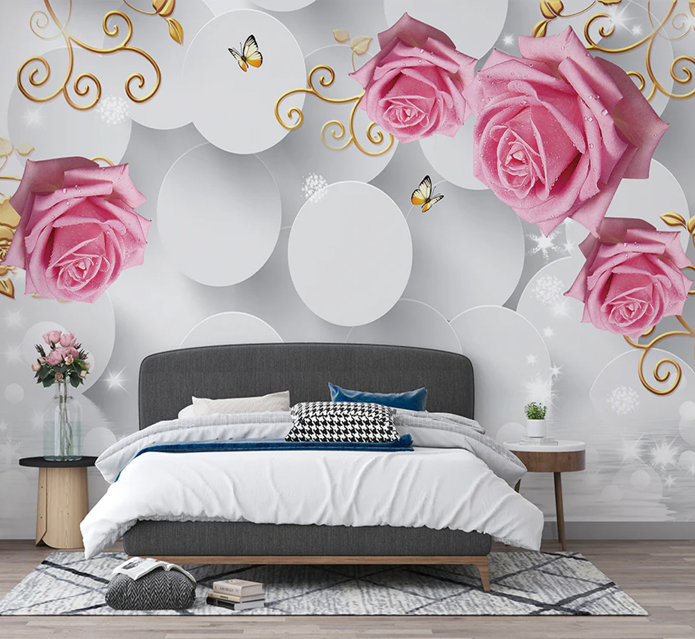 Customized Pink Rose Wallpaper