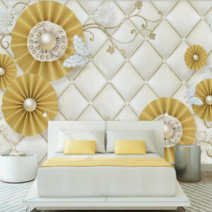 Golden Pearl Flowers Wallpaper