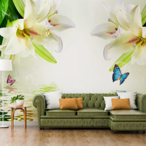 Beautiful Flowers And Butterfly Wallpaper