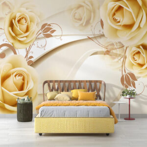 Luxury 3D Yellow Rose Wallpaper