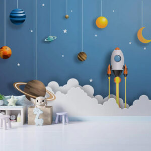 Kids 3D Mural Space 3D Wallpaper