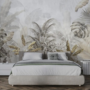 Tropical Tree And Plants Botanical Wallpaper