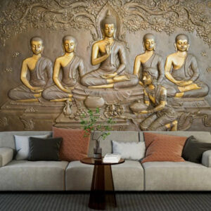 Customize 3D Wallpaper with Gautam Buddha And Shish WAllpaper