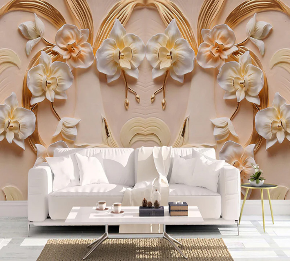 3D Floral Wallpaper, Big Flower 3d Wall Mural for Living Room