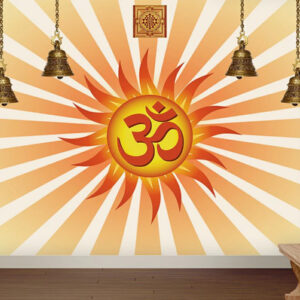 Om Art Wallpaper For Pooja Room | Om wallpaper for walls