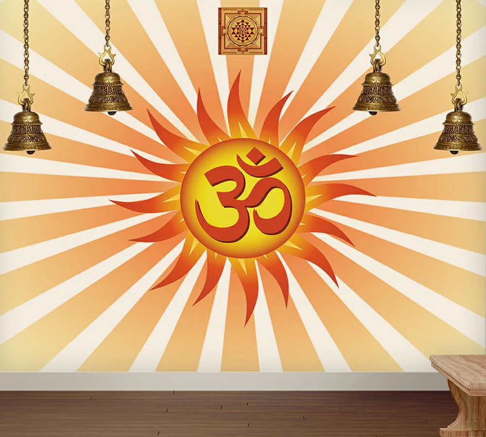 Om Art Wallpaper For Pooja Room | Om wallpaper for walls