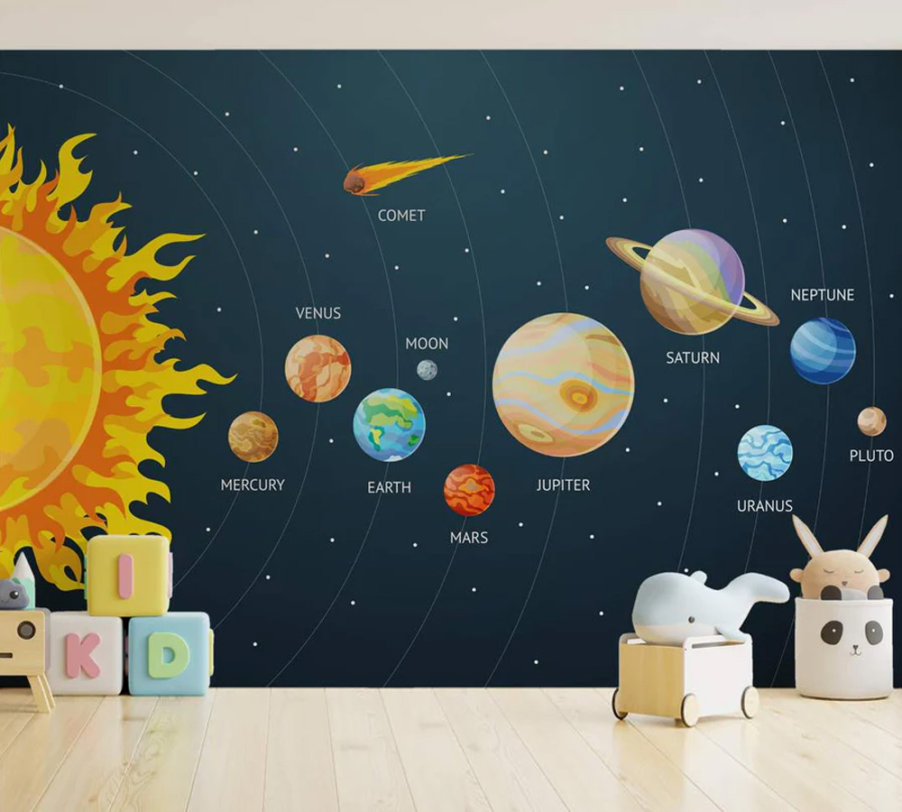 Kids 3D Mural Solar System 3D Wallpaper