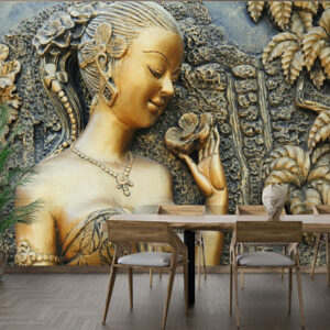 Pretty Women Sculpture 3D Wall Mural Wallpaper