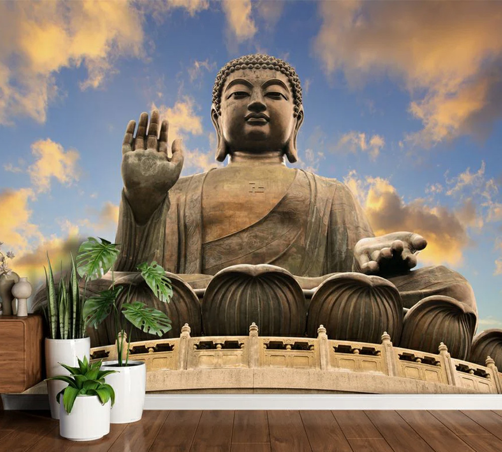 Big Buddha customized wallpaper for wall, 3d Buddha wallpaper mural