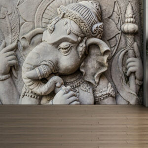 3d Lord Ganesha wall mural wallpaper | 3d Ganesha hallway wallpaper