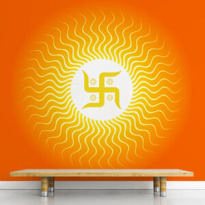 Hindu Swastik Symbol On Sun Wallpaper
