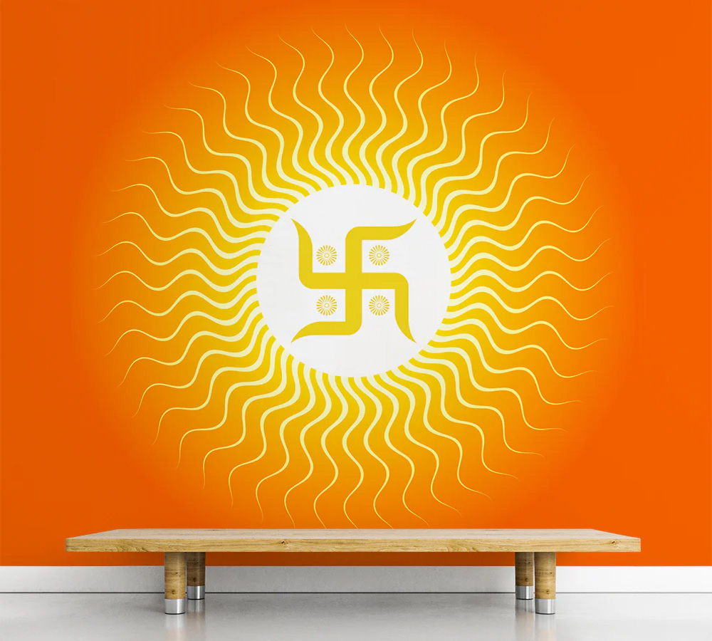 Hindu Swastik Symbol On Sun Wallpaper