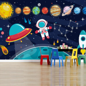 Colorful Planets Of Solar System Kids Wallpaper
