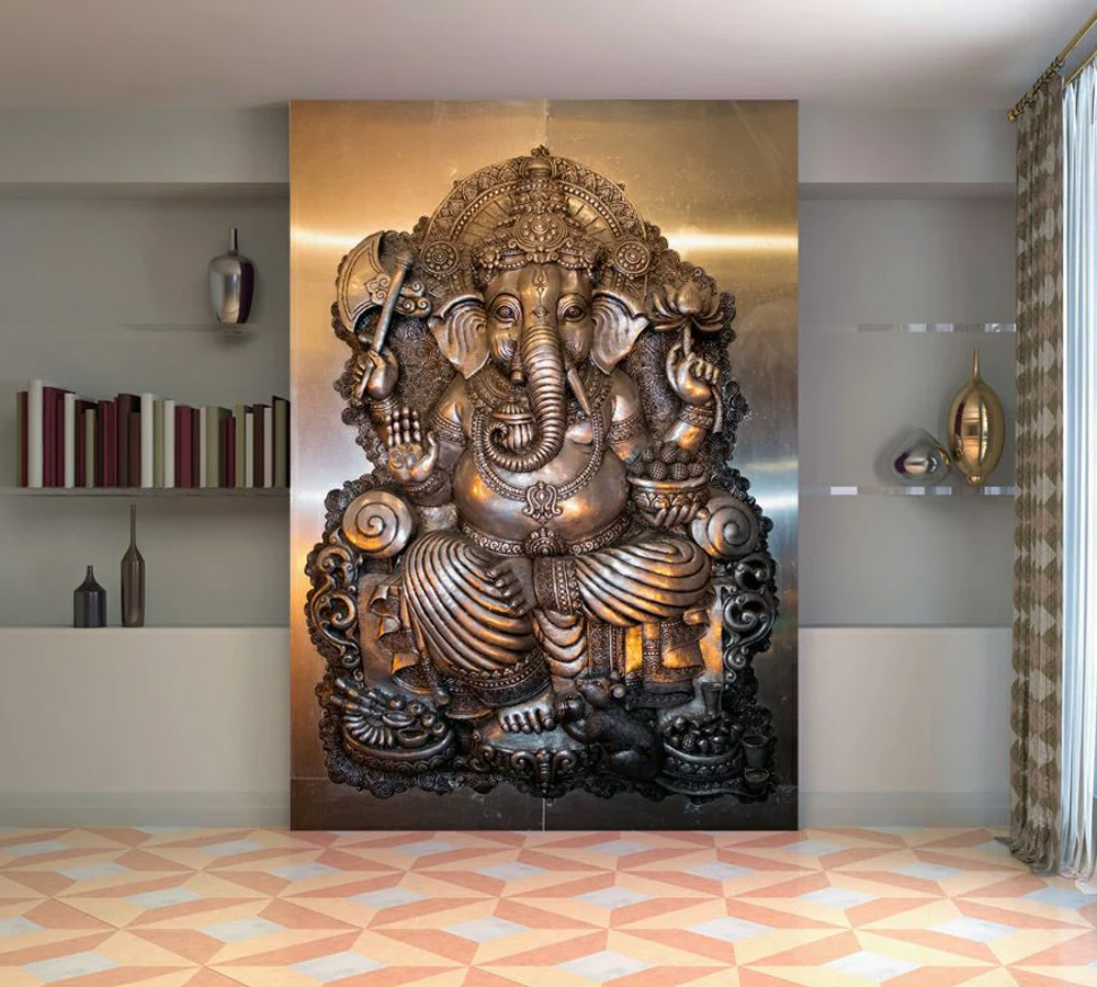 3D Mural Wallpaper lord ganesha customized wallpaper