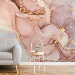 Pink and Gold Marble Texture Wallpaper