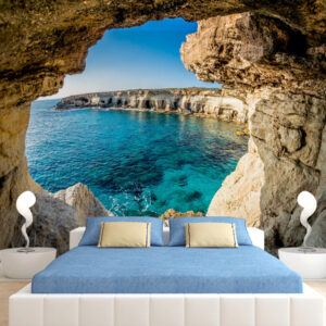 Blue Ocean With Rock 3D Wallpaper