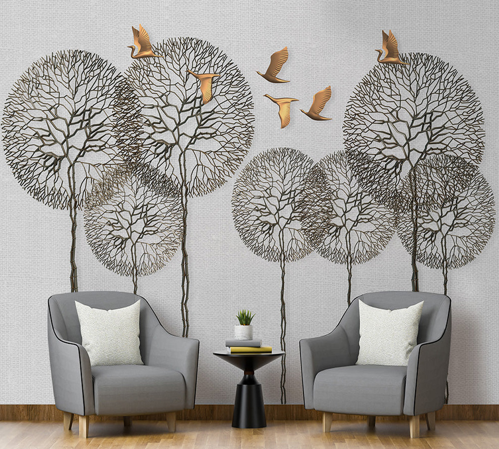 3d Creative dandelion flower art and birds wallpaper