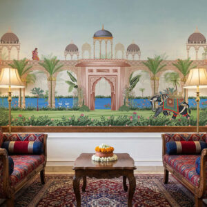 The Pink Archway vintage indian wallmural