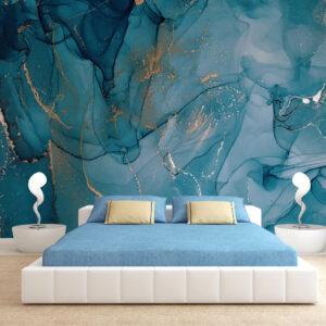 Blue Marble Abstract Wallpaper | Marble Wall Mural