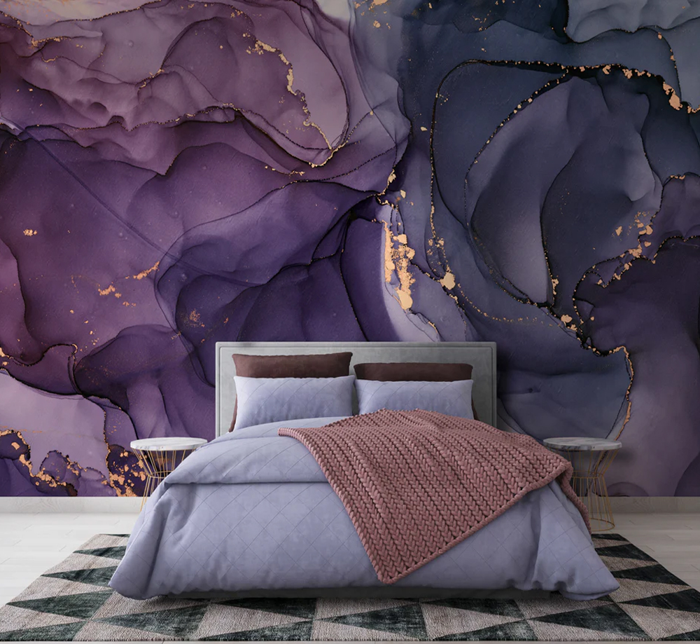 Abstract Purple Marble Wallpaper | Livingroom Wallpaper