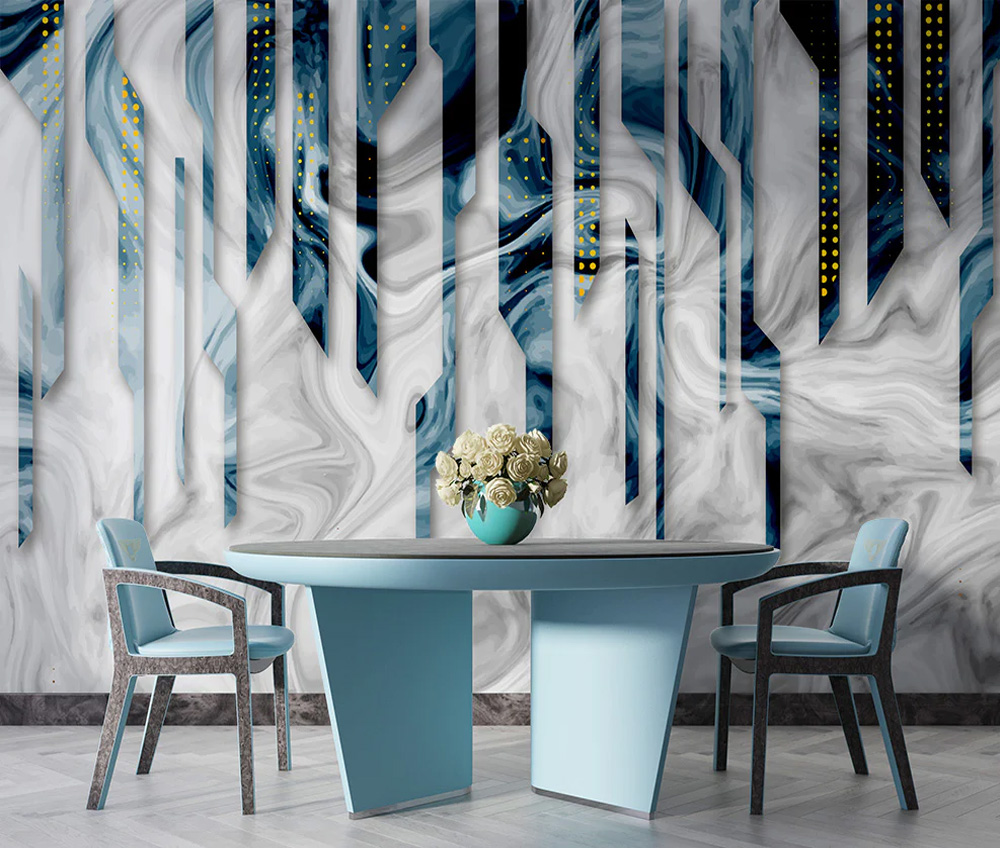 3D Abstract Design Wallpaper For Living Room