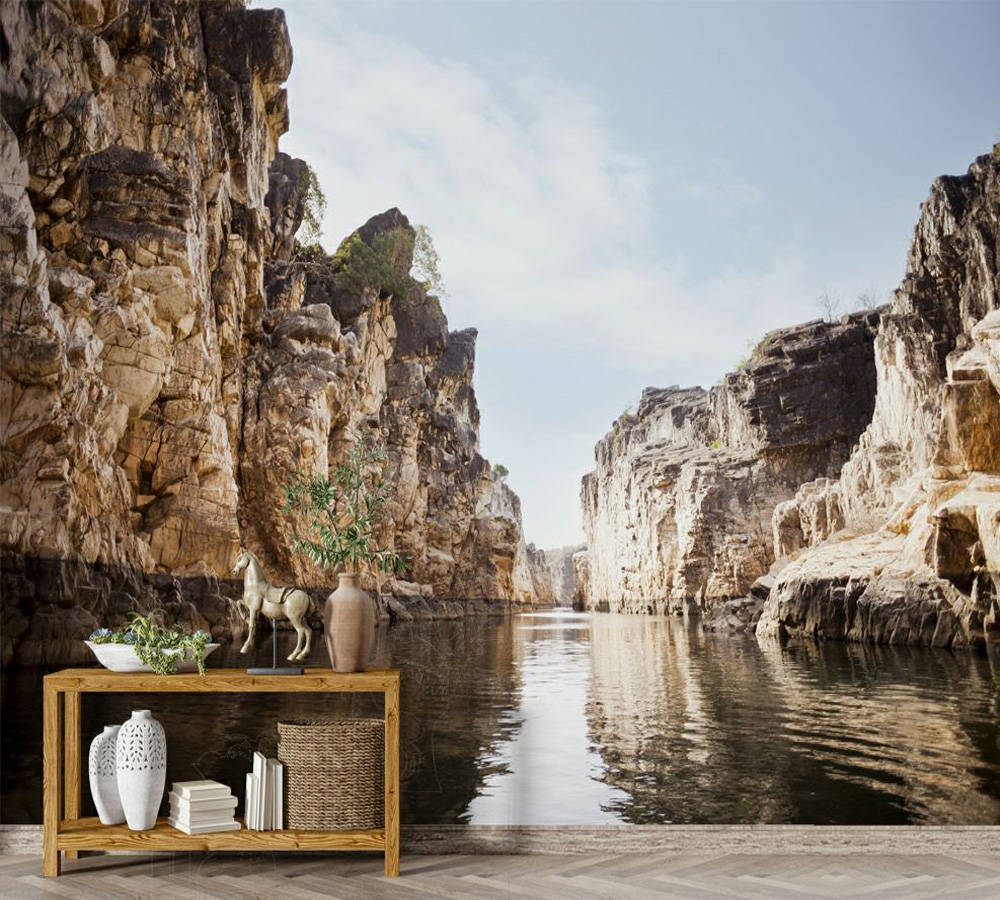 Bhedaghat 3D Marble Rocks Nature Wallpaper