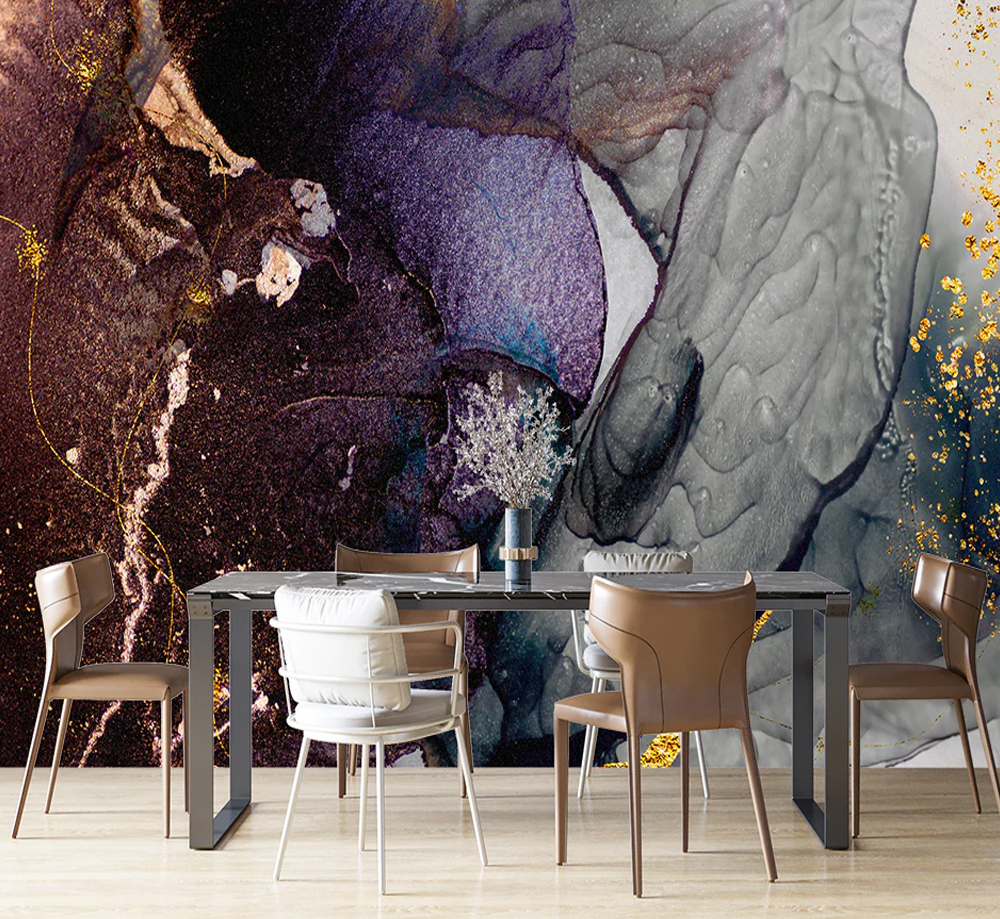 Purple And Gray Marble Pattern Wallpaper