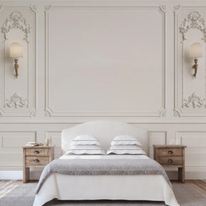 White Plaster Line 3D Wallpaper