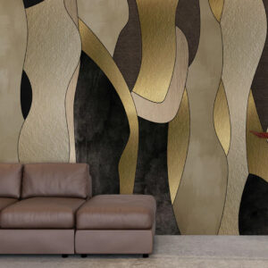Abstract Golden Black Creamy Modern Wallpaper
